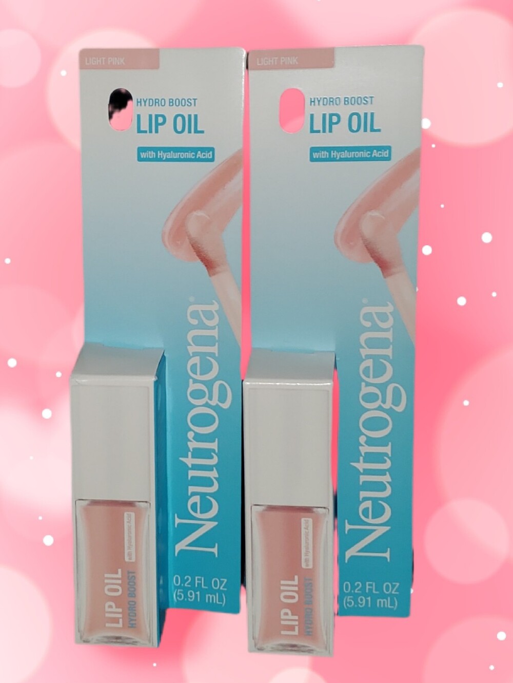 TWO NWT Neutrogena Hydro Boost Lip Oil - Light Pink Gloss